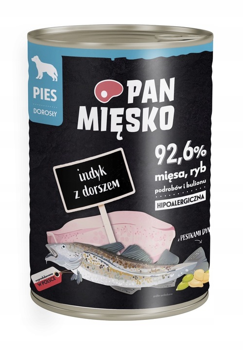 Karma dla psa Pan Mięsko 12 x 400g Mix Smaków york buldog maltańczyk