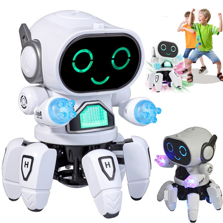 INTERAKTYWNY TAŃCZĄCY ROBOT DISCO LED DLA DZIECI tańczy na 6 nogach PREZENT