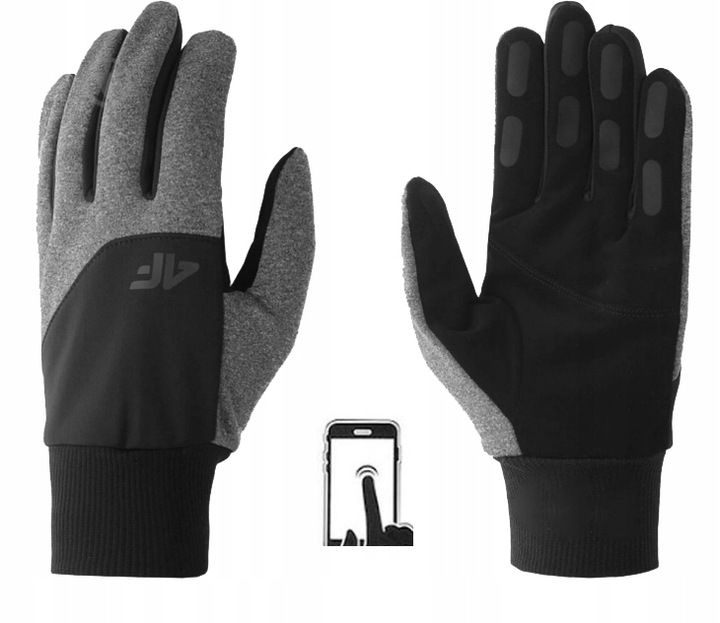 RĘKAWICZKI ZIMOWE 4F MĘSKIE DAMSKIE ANTYPOŚLIZGOWE UNISEKS AW23U039