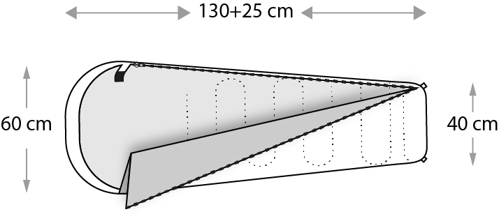 Śpiwór dziecięcy mumia kaptur pokrowiec plecak dla dzieci METEOR Ymer 155cm