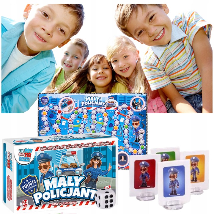 Gra planszowa dla dzieci planszówka MAŁY POLICJANT uczy zachowań wersja PL