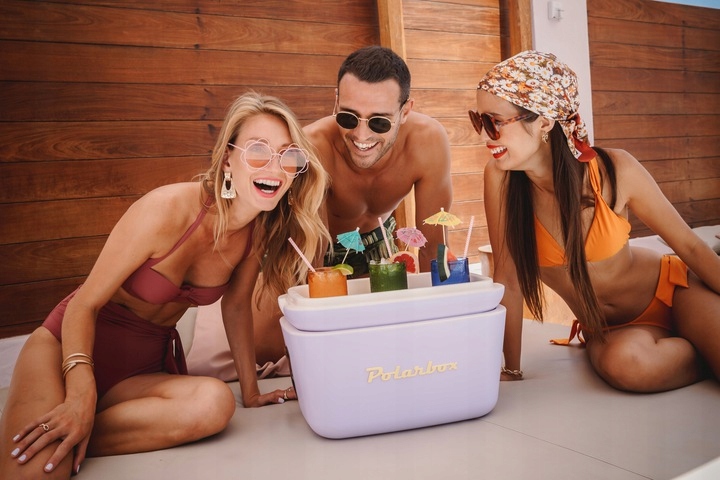 Przenośna Lodówka Retro 20 Litrów Gold Polarbox Oliwka Premium