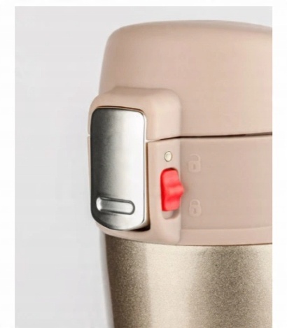 KUBEK LOCK 440 ML ZŁOTY termiczny szczelny z blokadą i izolacją próżniową