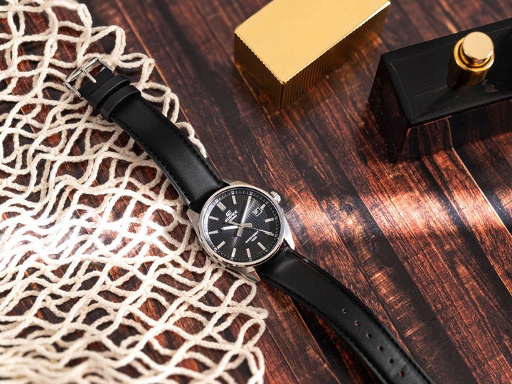 MĘSKI ZEGAREK CASIO EFV-150L-1AVUEF EDIFICE CZARNY NA PASKU DATOWNIK 100M