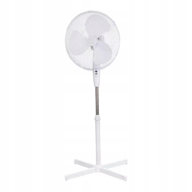 DUŻY WENTYLATOR BIUROWY WIATRAK PODŁOGOWY STOJĄCY DO DOMU BIURA BIAŁY
