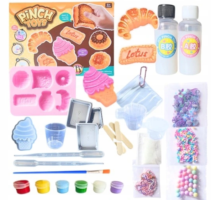 ZESTAW DO ROBIENIA GNIOTEK CUKIERNIA ANTYSTRESOWY SQUISHY DIY DLA DZIECI