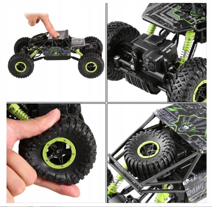 Samochód RC Auto CRAWLER 2.4GHz 4x4 ZDALNIE STEROWANY 2 x pakiet zielony