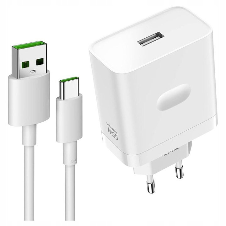 Ładowarka sieciowa 65W Oppo SUPERVOOC + kabel USB typ C ORYGINALNA