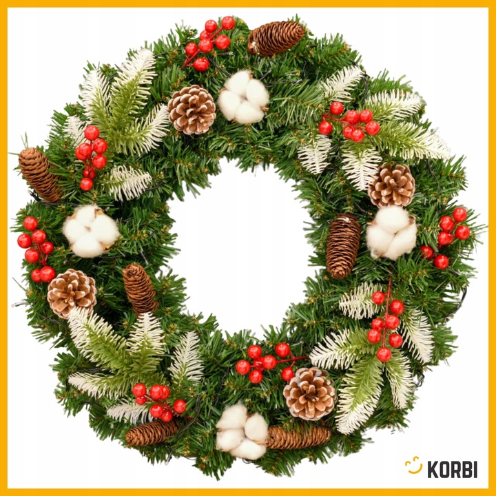 WIENIEC BOŻONARODZENIOWY ELEGANCKA DEKORACJA ŚWIĄTECZNA KOLOROWY WZ8 40CM