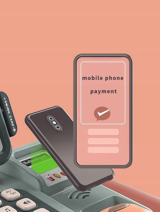 KASA FISKALNA Dla dzieci ZABAWKOWA zestaw SKANER WAGA TELEFON KOSZ ZAKUPY