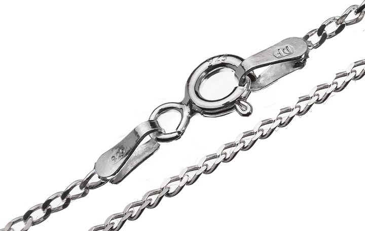 SREBRNY DELIKATNY ŁAŃCUSZEK PANCERKA DIAMENTOWANA model 04 długość 45cm