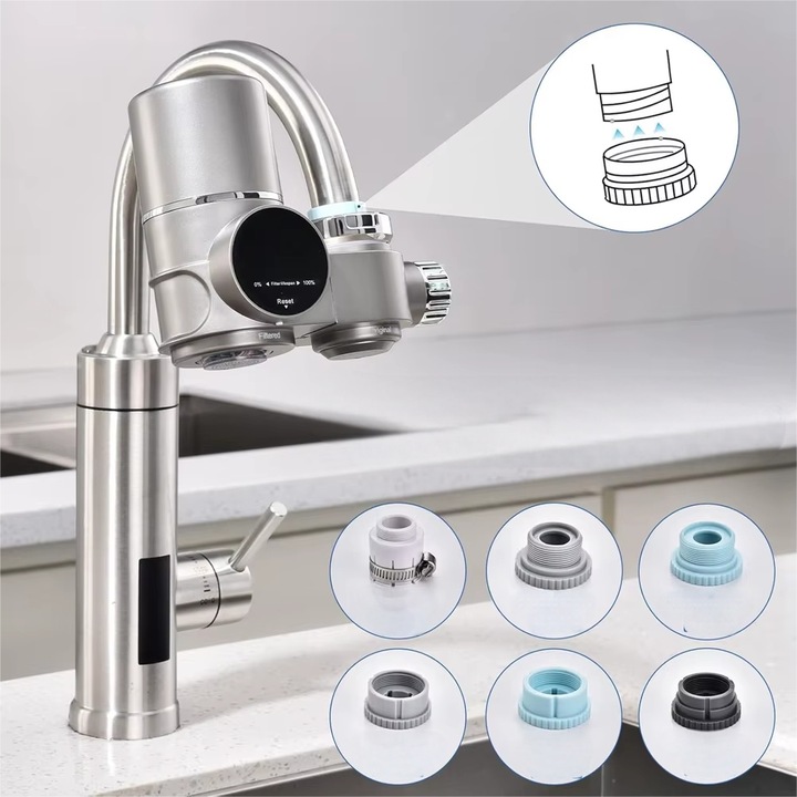 SYSTEM FILTRACJI WODY ELEKTRONICZNY OCZYSZCZACZ WODY W KRANIE FILTR WODY