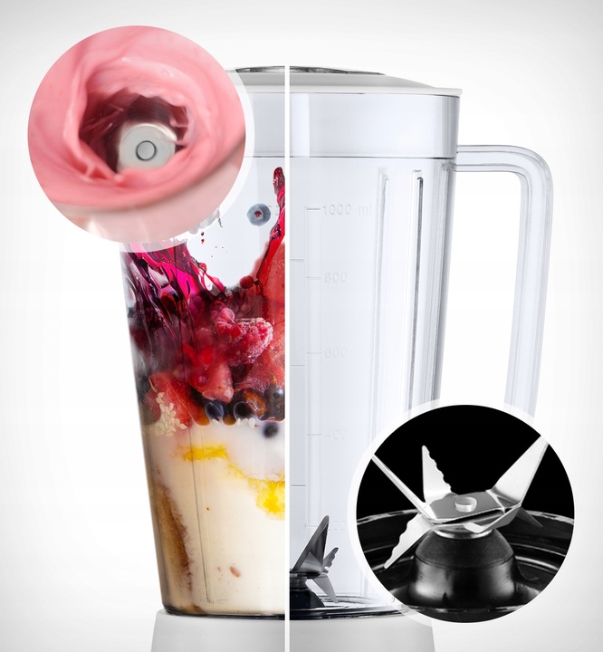 BLENDER KIELICHOWY DO KOKTAJLI SMOOTHIE 2 WKŁADY CHŁODZĄCE + 2 BUTELKI 3w1