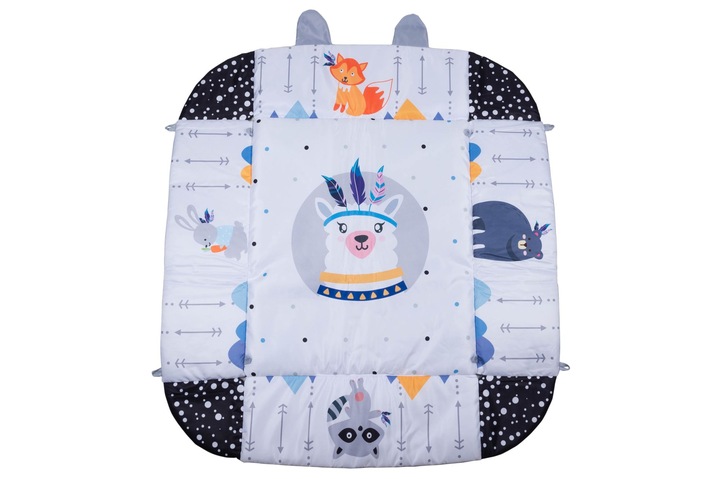 Duża interaktywna edukacyjna dwustronna mata dla niemowląt 3w1 lama