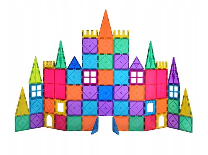 Klocki Magnetyczne 3D Magnetic Tiles Duży Zestaw 100 elementów