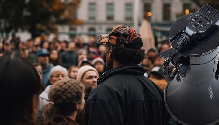 Megafon Tonsil TE 30/20 - Nagrywanie Syrena REC Wersja AKU z Akumulatorem