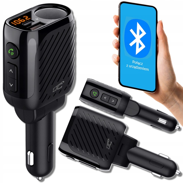 Transmiter FM BT z ŁADOWARKA USB Bluetooth