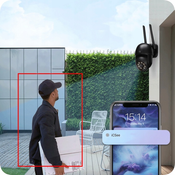 ZEWNĘTRZNA KAMERA OBROTOWA IP 8MPx UHD 2160p 4K WiFi CZARNA 4xZOOM