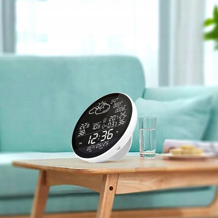 STACJA POGODY POGODOWA WIFI METEOROLOGICZNA TUYA ZEGAR 3 CZUJNIKI SMART