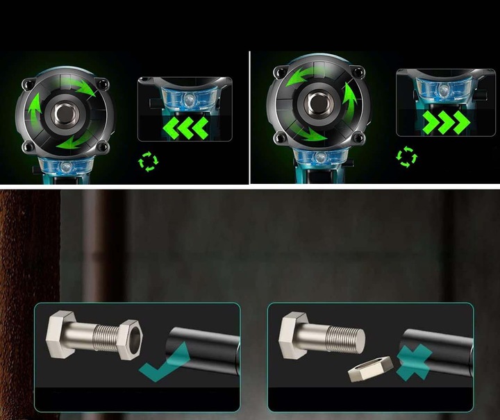 Wkrętarka Udarowa 21V 4000mAh z LED i Automatycznym Stopem