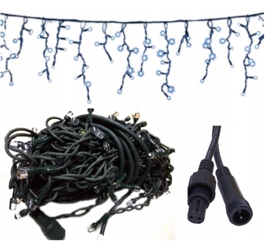 GIRLANDA ZEWNĘTRZNA 240LED 15M GRUBY ZIELONY KABEL FLESZ FLASH BŁYSK ISKRA