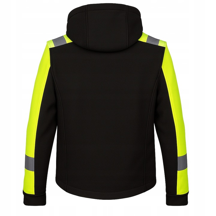 KURTKA ROBOCZA softshell roboczy ODBLASKOWA ostrzegawcza z kapturem