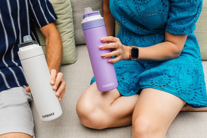 Butelka termiczna termos na kawe Kambukka 600ml Digital Lavender, szczelna