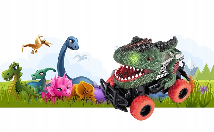 AUTO ZDALNIE STEROWANE SAMOCHÓD DINOZAUR RC LED