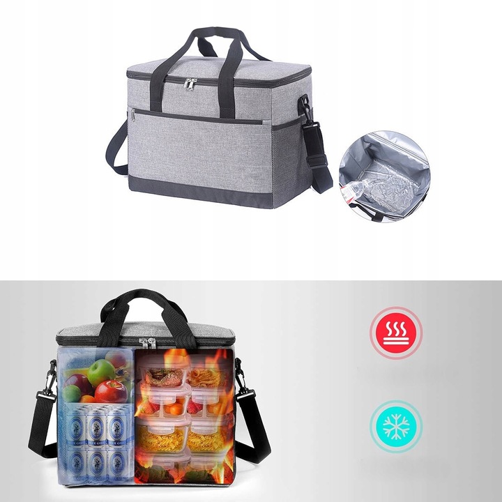 TORBA TERMICZNA na LUNCH BOX na jedzenie torba ŚNIADANIOWA na ramie 20L XL
