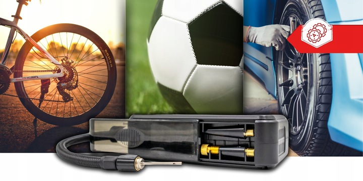 KOMPRESOR SAMOCHODOWY Pompka Elektryczna Sprężarka do kół 8V 4000mAh LCD