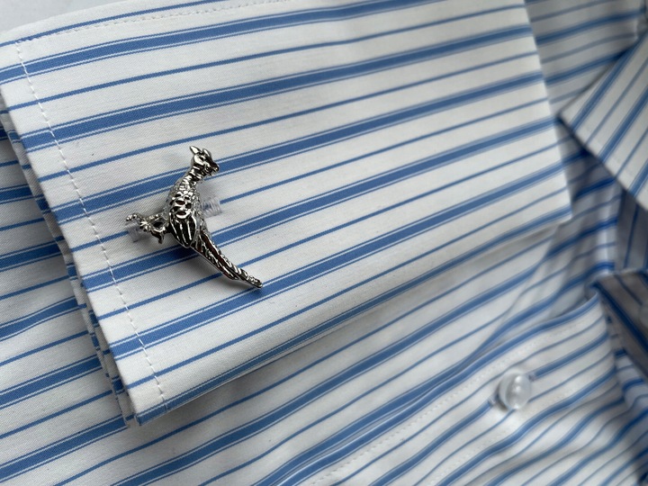 Srebrne spinki do mankietów koszuli Ptak Sowa