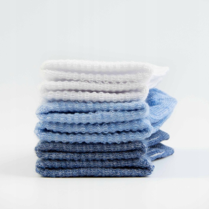 5-pak DELIKATNE BEZUCISKOWE bawełniane skarpetki NIEMOWLĘCE 0-3m r. 56