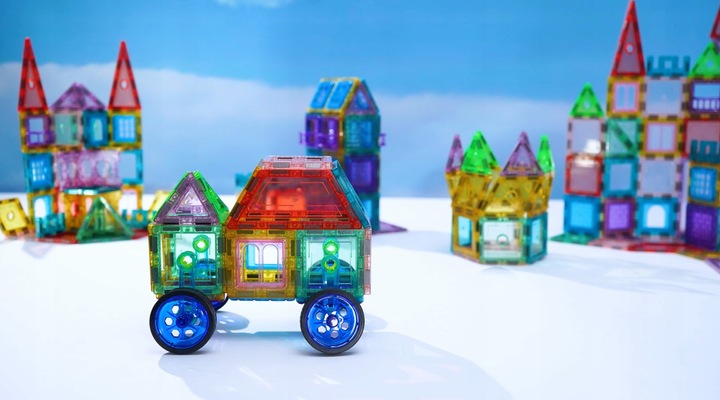 KLOCKI MAGNETYCZNE PANELE KONSTRUKCYJNE 80 elementów