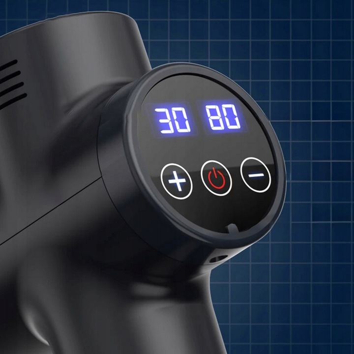 PISTOLET DO MASAŻU MASAŻER DO PLECÓW MIĘŚNI CIAŁA Z WYŚWIETLACZEM LCD