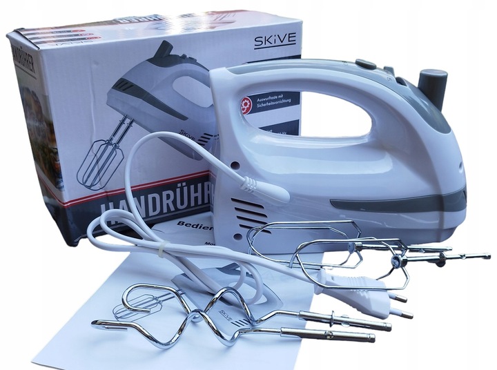 MIKSER RĘCZNY ROBOT KUCHENNY MOCNY 5 BIEGÓW 4 KOŃCÓWKI