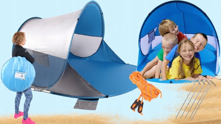 NAMIOT PLAŻOWY SAMOROZKŁADAJĄCY FILTR UV PARAWAN pop up ochrona na słońce