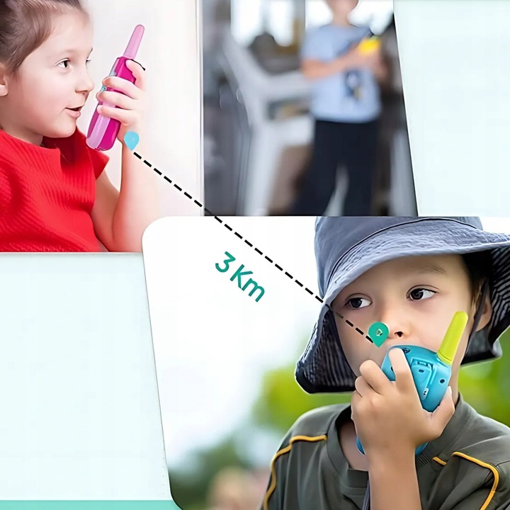 ZESTAW WALKIE TALKIE DLA DZIECI 2 SZT ŁOKI TOKI KRÓTKOFALÓWKI DUŻY ZASIĘG
