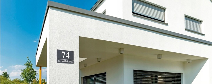 Nierdzewny Numer Na Dom Tabliczka Adresowa z Numerem Domu 32x21 cm Antracyt