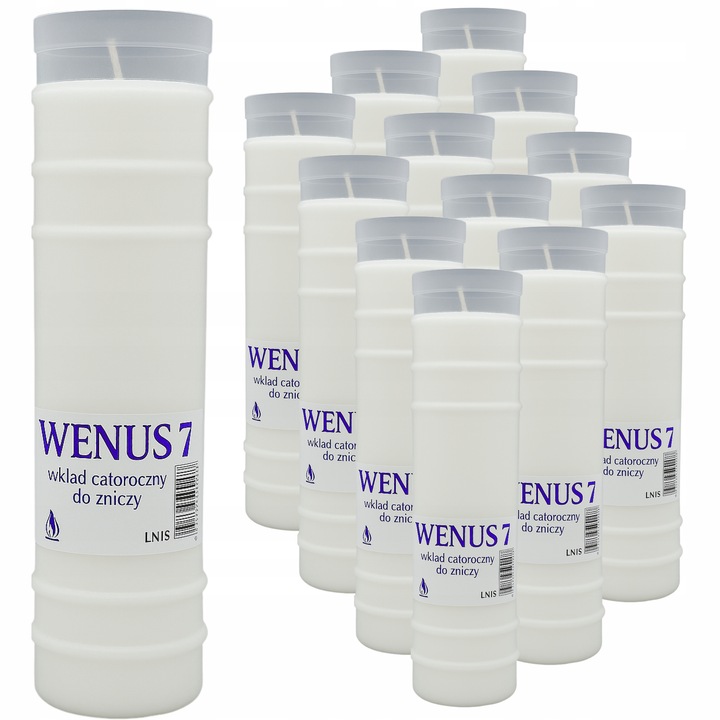 Rewelacyjne wkłady do zniczy Wenus 7 Linis ~ 7* dni 12szt.