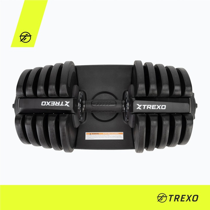 Hantel regulowany TREXO Stalowe TXO-B4W001 40 kg czarny 8 talerzy