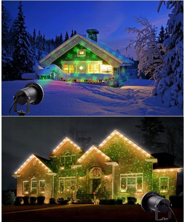 PROJEKTOR LASEROWY ŚWIĄTECZNY LASER RG LAMPKI KOLORY 8w1 STAR SHOWE PREZENT