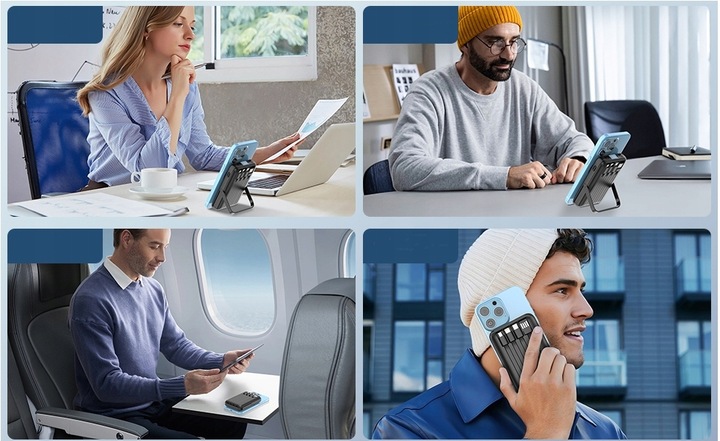 SZYBKI BEZPRZEWODOWY POWER BANK z MagSafe INDUKCYJNY PODSTAWKA 10000mAh