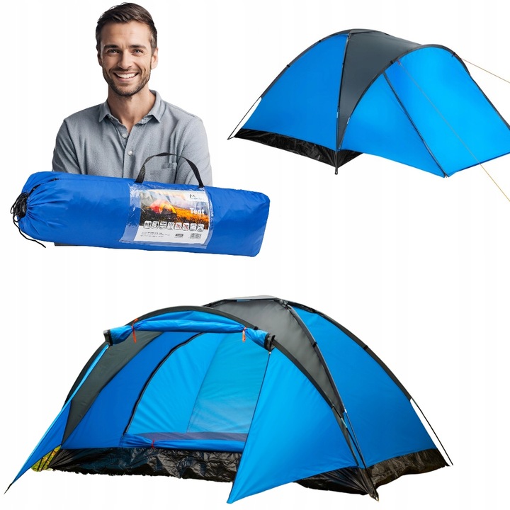 Namiot turystyczny kempingowy DUŻY SOLIDMY 6-osobowy IGLOO 240x290cm