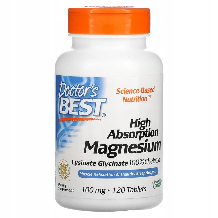 Doctors Best High Absorption Magnesium Glicynian 100 mg 120 tabs 05/2026