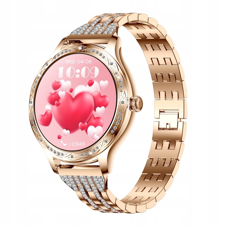 SREBRNY ZEGAREK SMARTWATCH DAMSKI ROZMOWY CIŚNIENIOMIERZ PULSOMETR KROKI PL