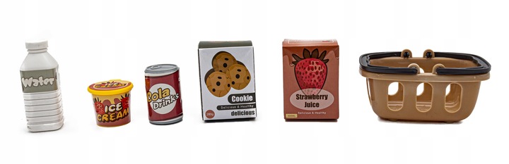 Kasa Fiskalna Edukacyjna Sklepowa Waga Koszyk Czytnik Kodów Monety Mikrofon