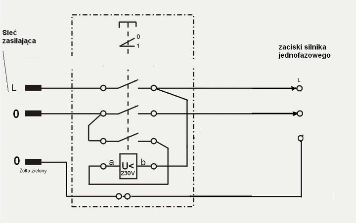 WYŁĄCZNIK włącznik SILNIK 1 faz. 230V KOA2Y KEDU jednofazowy przekaźnik JD4
