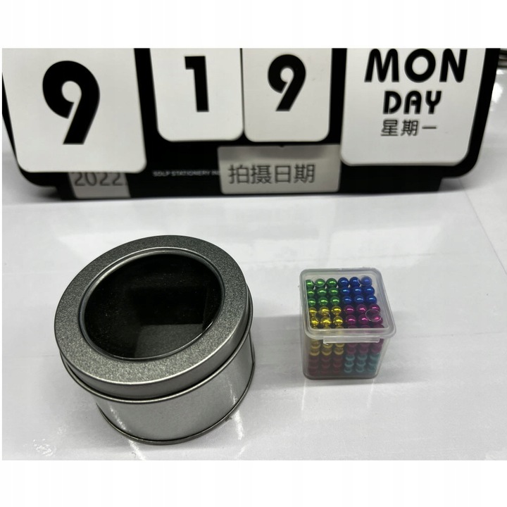 TĘCZA KULKI MAGNETYCZNE CUBE 8 KOLORÓW KULA GADŻET ANTYSTRESOWY 5MM 216 SZT