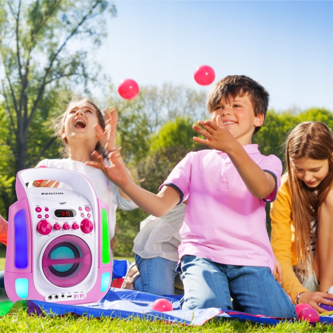 Zestaw KARAOKE głośnik bluetooth CD+G/2 mikrofony