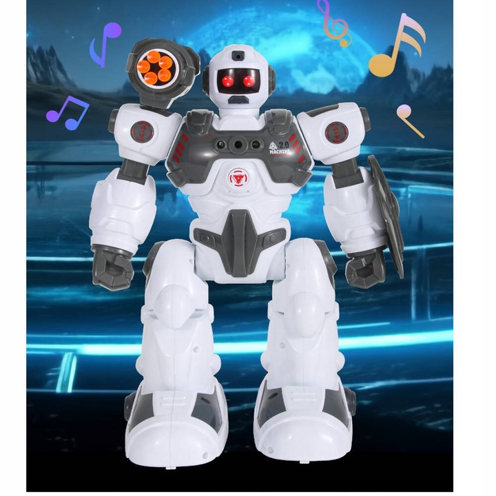 MULTIFUNKCYJNY ROBOT STEROWANY STRZELA STRZAŁKAMI PARĄ PILOT PROGRAMOWANIE